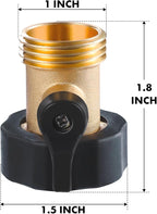 Twinkle Star Heavy Duty Brass Shut Off Valve Garden Hose Connector, Set of 2, TWIS3001