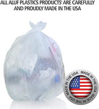 Aluf Plastics 40-45 Gallon Trash Bags Source Reduction Series Value High Density 16 Micron (equiv) Intended for Home, Office, Bathroom, Paper, Styrofoam (Pack of 250)