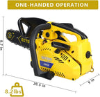 Top-Handle-Chainsaw-Gas-Powered - 12 Inch Chain Saws, Portable Little Saw Lightweight 25.4CC 2-Stroke for Trees Wood Cutting