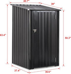 3x3 FT Outdoor Storage Shed, Metal Steel Garden Shed with Single Lockable Door, Small Shed Outdoor Steel Utility Tool Shed, Storage House Waterproof for Backyard Patio, Garden, Lawn, Dark Gray
