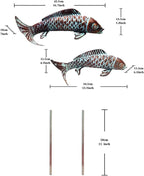 Set of 2 Koi Fish Decor Outdoor Statues Sculptures Antique Copper Garden Pond Fishes Art Metal Koi Fish Statue Outside Garden Décor Ornaments for Outdoors,Patio,Yard,Lawn,Pond,Home Decorations