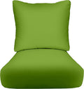 RSH DECOR: Deep Seating Cushion with Pillow Back | 23” x 26” Seat | All-Weather Spun Fabric | Water and Fade-Resistant | Outdoor Chair Cushion Set for Patio Furniture | Kiwi Green