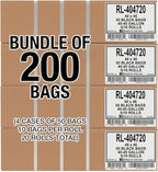 Aluf Plastics 40-45 Gallon Trash Bags (2 MIL - Pack of 200) 40" x 46" - Large Heavy Duty Can Liners - Plastic Black Garbage Bags for Lawn, Leaf, Contractor, Yard, Outdoor use