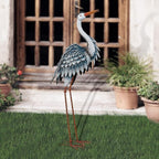 TERESA'S COLLECTIONS Garden Decor Blue Heron Sculptures & Statues,24.5" Coastal Metal Heron Decoy for Outdoor Outside Vivid Bird Metal Yard Art Cranes Patio Pond Pool Lawn Decorations,Gift for Mom