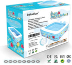 Kiddie Pool, 72"×58"×22" Inflatable Pool with Inflatable Soft Floor, Cool Summer Swimming Pool for Kids and Family, Blow Up Pool for Backyard, Garden, Indoor, or Outdoor