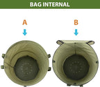 YUDI & GARDEN 29 Gallon Hard Bottom Collapsible Trash Can｜Collapsible Garden Bag｜Camping Trash Can, Green 2-Pack for Collecting Weeds or Yard and Party Waste