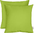 RSH DECOR: Sunbrella Square Throw Pillows Set of 2 | 24" x 24" | Water and Fade-Resistant Performance Fabric | Outdoor Pillow Covers with Down-Alternative Inserts | Made in USA (Canvas Macaw Green)
