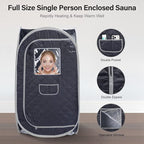 Portable Sauna Tent, Foldable One Person Full Body Spa for Detox Therapy Without Steamer - BlackG