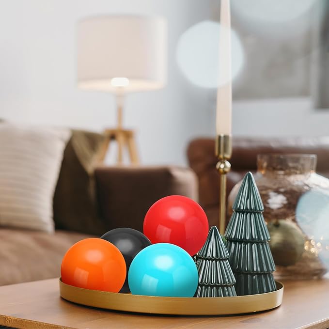 uxcell 2 Pcs Gazing Globe Decor Ball 3.5 Inch 90mm Reflective Garden Sphere Hollow Ball, Seamless Stainless Steel Gazing Ball, Smooth Mirror Globe for Garden Home Decor, Bright Yellow