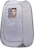 Smartmak Portable Steam Sauna Tent, Full Body Personal Home Spa, Lightweight Foldable Steam Room for Detox Therapy, Steamer NOT Included (L 31.5” * W 31.5” * H 55.2” Grey)