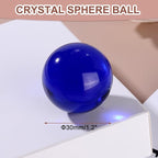 uxcell 30mm/1.2" Crystal Sphere Ball Glass Solid Decorative Sphere Crystal Ball Prop Ornament for Feng Shui Divination Fortune Telling Tabletop Fountain Decoration, Dark Blue