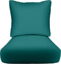RSH DECOR Indoor/Outdoor Deep Seating Chair Cushion with Pillow Back, All Weather Polyester Fabric, Seat 25” W x 25” D & Back 25” W x 21” H, Peacock