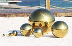 6 inch Diameter Gold Golden Gazing Ball,Gold Golden Stainless Steel Polished Reflective Smooth Garden Sphere Globe Mirror,Colorful and Shiny Addition to Any Garden or Home
