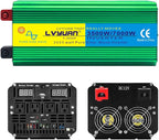 LVYUAN 3500W Pure Sine Wave Inverter DC 12V to AC 110V/120V Car Inverter with 4 AC Outlets USB Port for Camping/Truck/RV/Solar System/Travel Camping