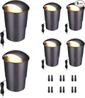 Outdoor Well Lights - Warm White & Cool White 12V Ground Fixture, IP67 Waterproof LED Hard-Wired Inground Directional Landscape Lighting, ORB Aluminum for Path Backyard House 3W 170LM 6 Pack
