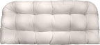 RSH DECOR: Sunbrella Tufted Wicker Loveseat Cushion | 41” x 19" | Water and Fade-Resistant Performance Fabric | Outdoor Settee Cushion for Patio Furniture | Canvas White