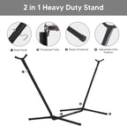 SUNCREAT 2-in-1 Hammocks Convertible Portable Double Hammock with Stand, Outdoor Hammock with Stand Included, Patent Pending, Natural