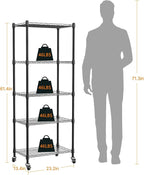 Indoor Greenhouse with Grow Lights, 5 Tier 23.2" L×13.4" W×61.4" H Mini Greenhouse, Grow Light Shelf with Tent and Thermometer, with 72W Full Spectrum Growing Lamps for Seed Starting