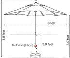 EliteShade USA 10-Year-Non-Fading 9Ft Market Umbrella Patio Umbrella Outdoor Table Umbrella with Ventilation, Forest Green