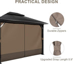 BPS 10' x 10' Gazebo Curtain Privacy 4-Panel Sidewall Outdoor Replacement Shade (Only Curtain)