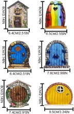 Yellow Archway Mini Fairy Garden Door for Tree, 3D Miniature Fairy Door for Fairytale Tiny House Doors, Bonsai Terrarium Micro Landscape Decoration Accessories Garden Miniatures