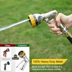 FANHAO Garden Hose Nozzle Sprayer, 100% Heavy Duty Metal Water Hose Sprayer with 7 Spray Patterns, High Pressure Spray Nozzle for Watering Plants & Lawns, Washing Cars & Pets