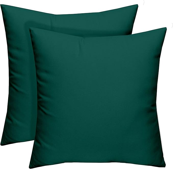 RSH DECOR: Square Throw Pillows Set of 2 | 20” x 20” | All-Weather Spun Fabric | Water and Fade-Resistant | Outdoor Accent Pillows for Patio Furniture | Peacock