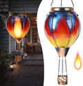 Hot Air Balloon Solar Lantern - Simulated Flickering & Dancing Flame Glass Lantern , Outdoor Hanging Yard Light Waterproof IP65 for Garden Patio Lawn Porch Decor Gift