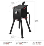 Creole Feast DF02B Outdoor Propane Deep Fryer with Baskets and Lid, 17 Qt. Oil Capacity & Real-Time Temperature Control, 54,000 BTUs Output for Frying Fish, Chicken Wings and French Fries, Black
