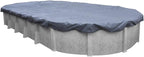 Robelle 12 x 24 ft Blue Winter Oval Pool Cover for Above Ground Pools, 3 ft Overlap (15 x 27 ft Cover Size), Solid 7 x 7 Scrim, 2.2 oz/yd2, 8-Year Warranty, Style: 461224A