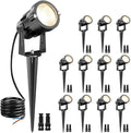 15W Low Voltage Landscape Lights, 12 Pack LED Landscape Lighting Outdoor 12V Warm White LED Landscape Light Waterproof Garden Pathway Lights Wall Tree Flag Spotlight with Spike Stand