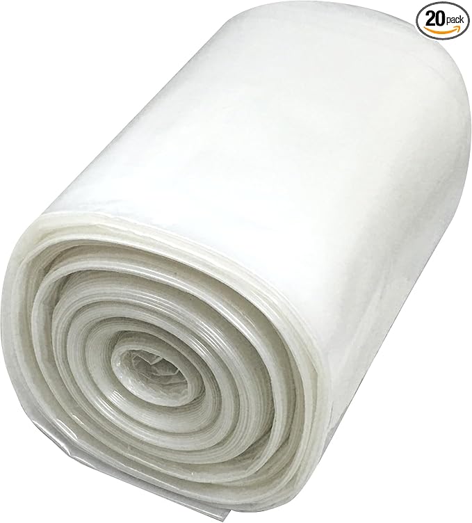 Frost King CB3250 Boxed Heavy Duty Contractor Clean-Up Bags, 32 inch x 50 inch x 3 Mil., 20 Bags, Clear