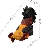 Garden Statues Cock Art Decoration Rooster Figurine for Yard, Chicken Sculpture Ornaments (Red)