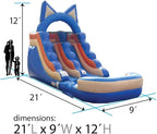 Inflatable Water Slide for Kids & Toddlers with Inflatable Pool, Backyard, Park or Commercial Use, Outdoor Water Play, Includes Blower Stakes, Splash Pool & Storage Bag, Large 21' x 9' x 12'