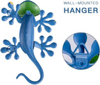 hogardeck Metal Gecko Outdoor Wall Decor, 4 Pack Lizard Art Garden Sculptures & Statues with Shaking Head Spring Decor for Front Yard Fence Patio