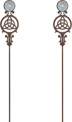 Touch of Class Pathways Reflective Driveway Marker Stake Set of Two for Outdoor Use | Celtic Knot Emblem Design | Personalized Tall Reflector Set of 2 | Weathered Bronze Durable Finish