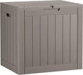 Outdoor Storage Box, Resin Deck Boxes Outdoor Waterproof For Patio Furniture, Garden Tools, Pool Supplies, Durable And UV Resistant, Lockable (32 Gallon, Grey)