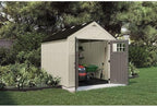 Suncast 8x10 Ft. Outdoor Storage Shed - Large Resin Outdoor Shed with Floor Included, Lockable Double Doors & Skylights. 547 Cu Ft Tremont Garden Plastic Sheds for Lawn Tools, Riding Mowers, & Bikes