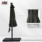 ABCCANOPY 10FT Cantilever Umbrella Offset Hanging Patio Umbrella with Base Stand Rotate and Tilt，Suitable for Garden, Lawn, Backyard（Dark Grey）