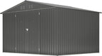 10X8 FT Outdoor Storage Shed, All Weather Metal Sheds with Lockable Doors, Tool Shed for Garden, Patio, Backyard, Lawn, Black