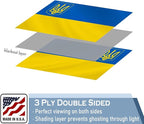 Ukraine Trident Flag 3x5 FT Made in The USA-Heavy Duty Vibrant Colors Double Sided Ukrainian UKR Flag with 2 Brass Grommets for Home/Company/Indoor Outdoor Decoration