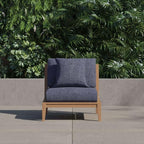 Outer Outdoor Throw Pillow with OuterWeave Performance Fabric, Decorative Outdoor Pillow for Patio & Outdoor Furniture, Includes Machine Washable Pillow Cover and Insert - Deep Sea Navy, 18"x18"