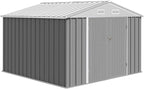 8X10FT Metal Outdoor Storage Shed - Galvanized Steel Waterproof Garden Shed with Lockable Doors & Vents, All-Weather Utility Tool Shed for Lawn Mower, Bike