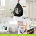 8 Gallon 130 Counts Strong Trash Bags Garbage Bags by RayPard, fit 30 Liter Kitchen Waste Basket, Medium Trash Bags Can Liners for Home Office Kitchen Bathroom Bedroom, Black