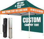 Custom Canopy Tent 10x15 with Logo, Custom Pop Up Canopy Tent Packages for Outdoor and Trade Show Events - Nano-Grade Water Repellent Heavy Duty(1 Full Wall)