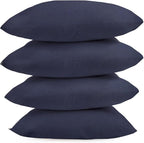 Covers & All Premium Square Throw Pillow Inserts with Covers Set of 4, 20 x 20 Inches Navy Blue, Decorative Cushions for Couch Sofa Home Decor Office Travel UV Resistant Waterproof Soft Cushions