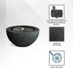 Xbrand 19.8" W Round Polyresin Indoor/Outdoor Sphere Fountain w/LED Light, Dark Green