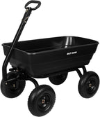 BILT HARD 1200 lbs 7 Cu Ft Poly Garden Dump Cart with 2-in-1 Convertible Handle, No Flat Tires, Quick Release, Dump Wagon Heavy Duty for Yard, Outdoor