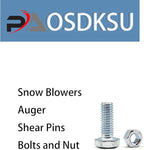 8 Sets- Auger Shear Pins Bolts and Nut HS1132 fits Honda HS828 HS928 HS724 HS624 & New HSS Series 724, 928, 1332 Snow Blowers, Stainless Steel