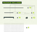 EAGLE PEAK Greenhouse Shelving Staging Double 4 Tier, Outdoor/Indoor Plant Shelves, 35"x12"x42", Green